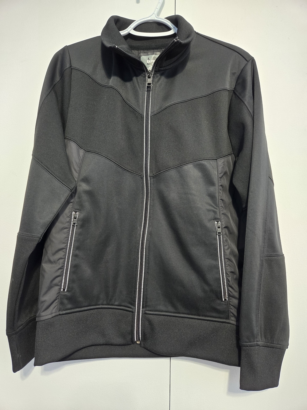 Express Black Track Jacket Full Zip‎ Athletic Moto Jacket Medium